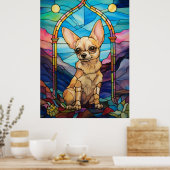 Poster Cute Chihuahua Conception de la fenêtre en verre t (Cuisine)