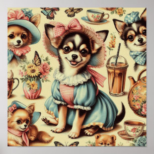 Poster Cute Chihuahua Peinture Chiot