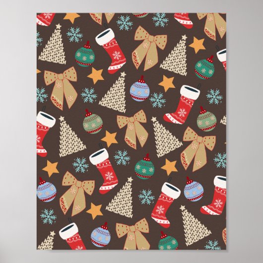 Poster Cute Christmas Brown (Devant)