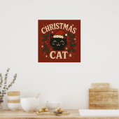 Poster Cute Christmas cat (Cuisine)