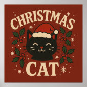Poster Cute Christmas cat (Devant)