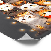 Poster Cute Christmas Cats Tree Lights Holiday Kittens Il (Coin)