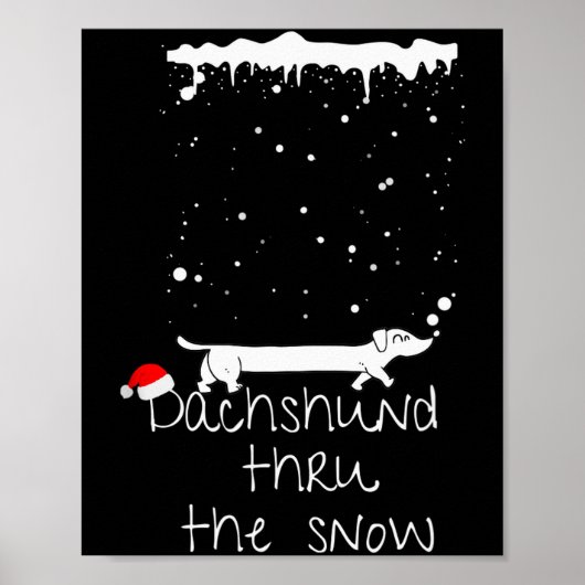 Poster Cute Christmas Dog, Dachshund Thru The Snow (Devant)
