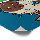 Poster Cute Christmas Duck Mallard With Xmas Lights  (Coin)