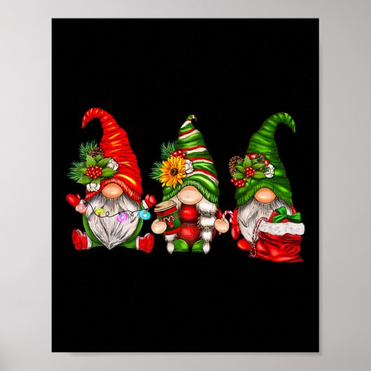 Poster Cute Christmas Gnomes (Devant)