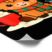 Poster Cute Christmas Highland Cow Heifer Xmas Farm Anima (Coin)