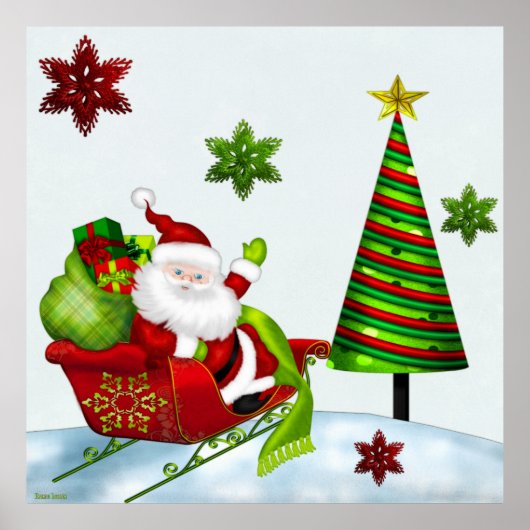 Poster Cute Classic Père Noël Whimsey (Devant)