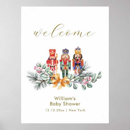 Poster Cute Cold Outside Nutcracker Baby Shower Welcome (Devant)
