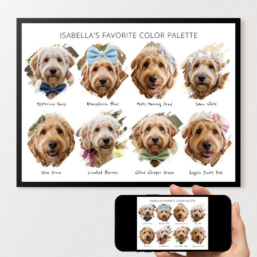 Poster Cute Color Palette Custom Photo Paint Swatch Dog