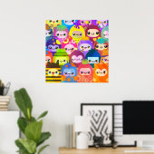 Poster Cute Colorful Cartoon People Characters (Bureau à domicile)