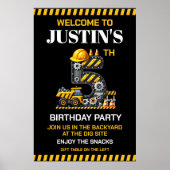 Poster Cute Construction 5e fête d'anniversaire (Devant)