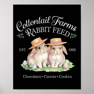 Poster Cute Coquette Pâques Cottontail Farms Bunny Femmes