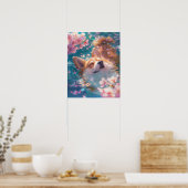 Poster Cute Corgi Chill dans l'eau (Cuisine)