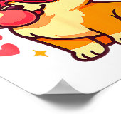 Poster Cute Corgi Valentine Puppy With Heart Sungles (Coin)