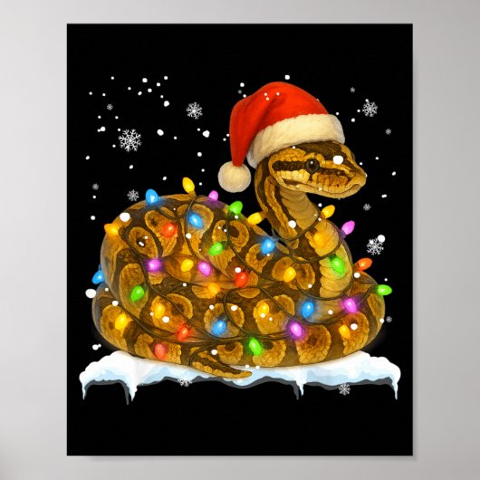 Poster Cute Corn Snake Christmas Light Funny Corn Snake L (Devant)