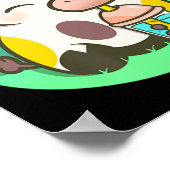 Poster Cute Cow Boba Tea Buble Tea Anime Kawaii (Coin)