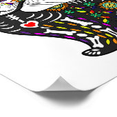 Poster Cute Crâne Sucre Mexicaine Chat Halloween Jour De (Coin)