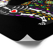 Poster Cute Crâne Sucre Mexicaine Chat Halloween Jour De (Coin)