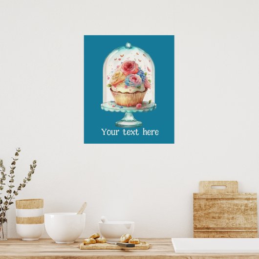 Poster Cute cupcake frais ajouter du texte entreprise (Cuisine)