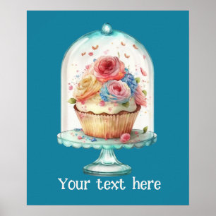 Poster Cute cupcake frais ajouter du texte entreprise