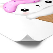 Poster Cute Cupcake kawaii Crème glacée personnalisée (Coin)