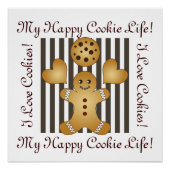 Poster Cute Cute Gingerbread Homme Cookie (Devant)