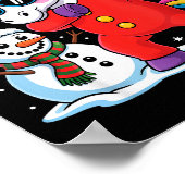 Poster Cute Dabbing Unicorn Funny Christmas Snowman Dab X (Coin)