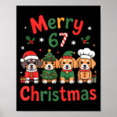 Poster Cute Dachshund Christmas Design Funny Holiday Dog (Devant)