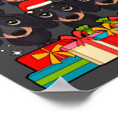 Poster Cute Dachshund Le Doxie Christmas Tree Xmas Hat Lo (Coin)