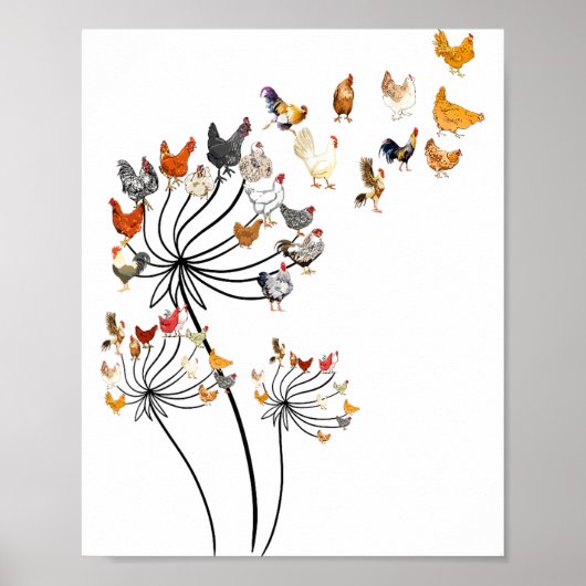 Poster Cute Dandelion Chickens Lover Shirts For Women Gir (Devant)