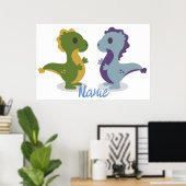 Poster Cute Dinosaur Paire Thunder_Cove (Bureau à domicile)