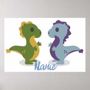 Poster Cute Dinosaur Paire Thunder_Cove