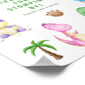 Poster Cute Dinosaur Spinosaur fête d'anniversaire (Coin)