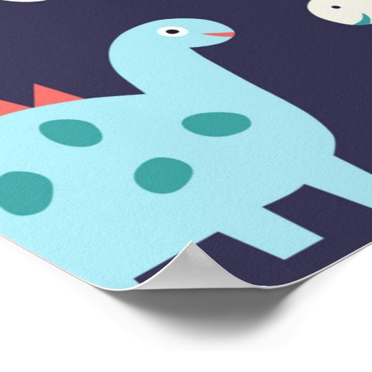 Poster Cute dinosaure sans couture motif (Coin)