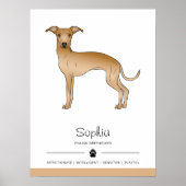 Poster Cute Dog Italien Grishound Avec Texte Personnalisé (Devant)