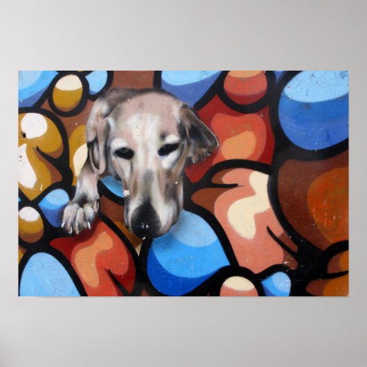 Poster Cute Dog Street Art de Las Palmas (Devant)