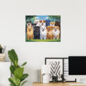 Poster Cute dogs background (Bureau à domicile)