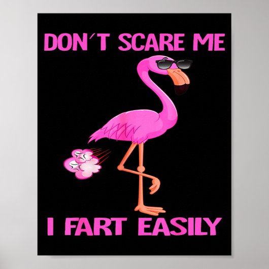 Poster Cute Don't E Me I Fart Easy Fart Joke Flamingo Wom (Devant)