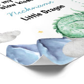 Poster Cute Dragon 1st Birthday Milestone Sign (Coin)