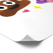 Poster Cute drôle Emoji Rose Bow Cutie Poo - Poop Emoji (Coin)