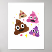 Poster Cute drôle Emoji Rose Bow Cutie Poo - Poop Emoji (Devant)