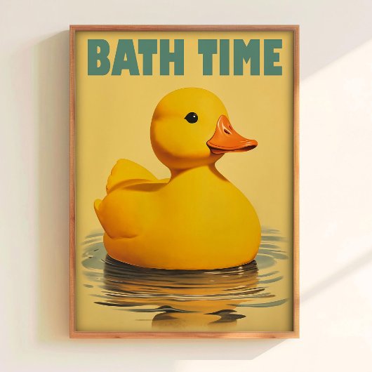 Poster Cute Duck Bath Time Print Yellow Rubber Duck Print