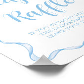 Poster Cute Dusty Blue Bow Boy Baby shower Déchets Raffle (Coin)