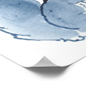 Poster Cute écureuil bleu Aquarelle Animal Nature Art (Coin)