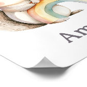 Poster Cute Écureuil Tenant Un Arc-En-Ciel Une Pépinière  (Coin)