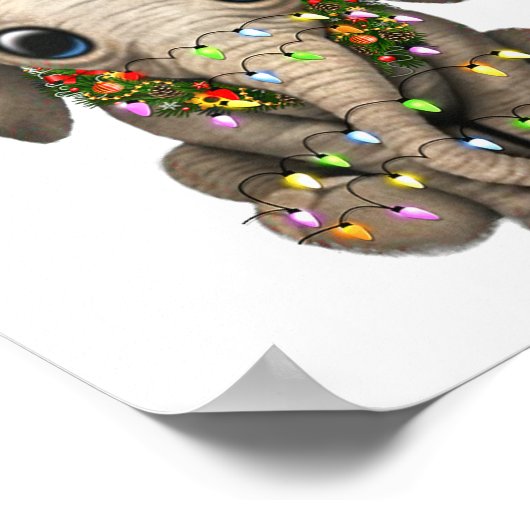 Poster Cute Elephant Christmas Light Funny Elephant Lover (Coin)