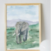 Poster Cute Elephant Watercolor