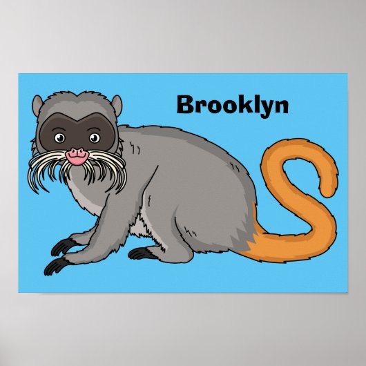 Poster Cute Emperor Tamarin illustration (Devant)