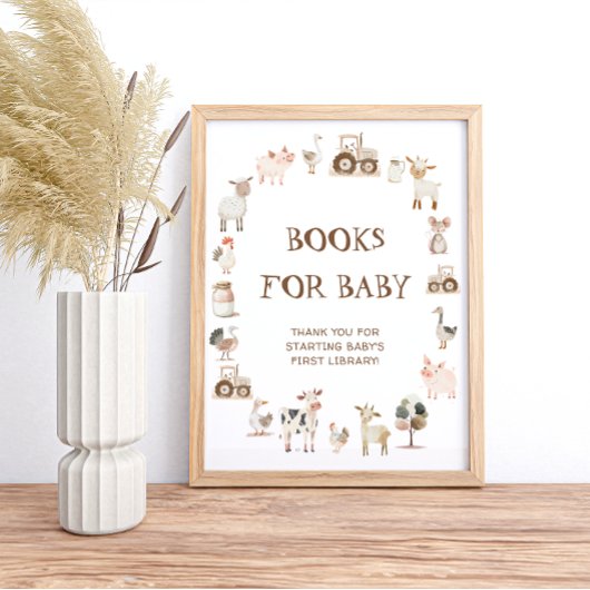 Poster Cute Farm Animals Genre Neutral Livres pour bébé