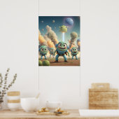 Poster Cute Farting Invading Aliens (Cuisine)